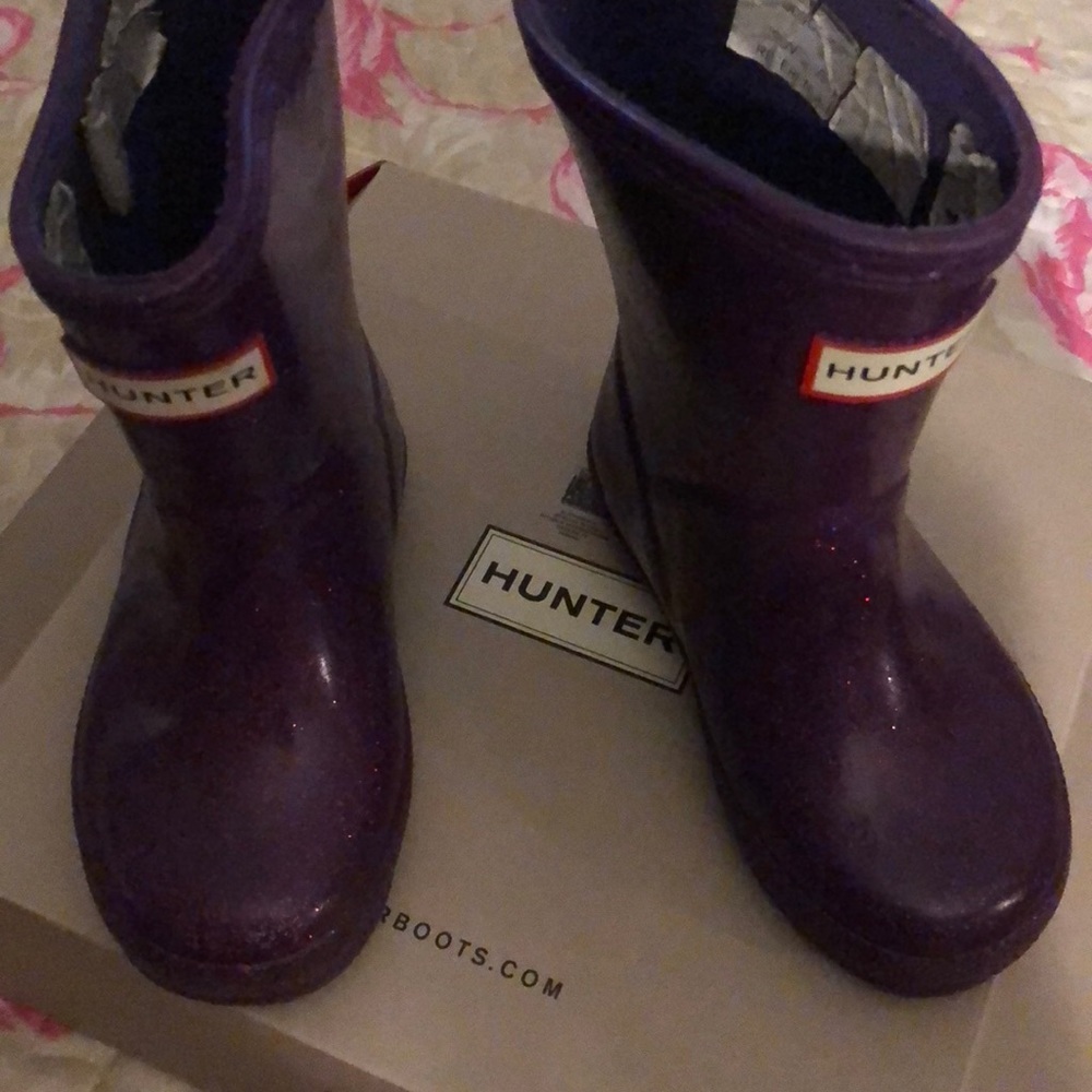 HUNTER Boots Baby Girl Sz 5 Acid Purple
